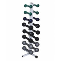 SUPORTE PARA HALTERES TORRE EXPOSITOR PARA 16 HALTERES EMBORRACHADO